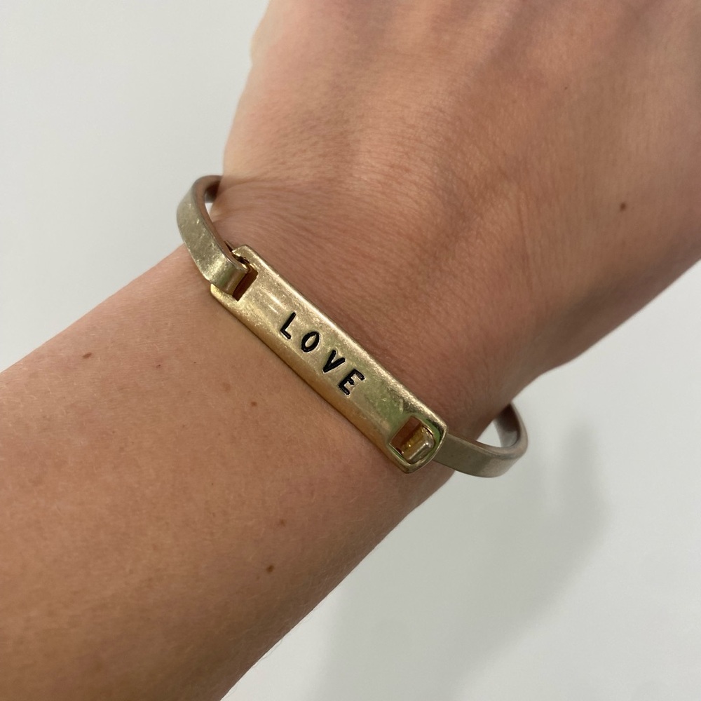 Gold 'Love' Engraved Bracelet